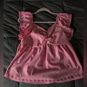 Pink Ruffled Women's Top New without tags
